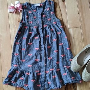 Next denim dress with embroidery bow details